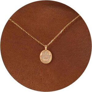 Gold Charm Necklace | 14K Gold Plated Seashell, Seahorse, Palm Tree.